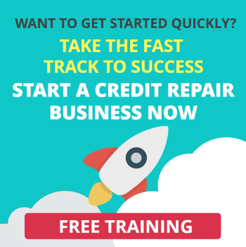 Image of an offer to watch a free training video about staring a credit repair business quickly