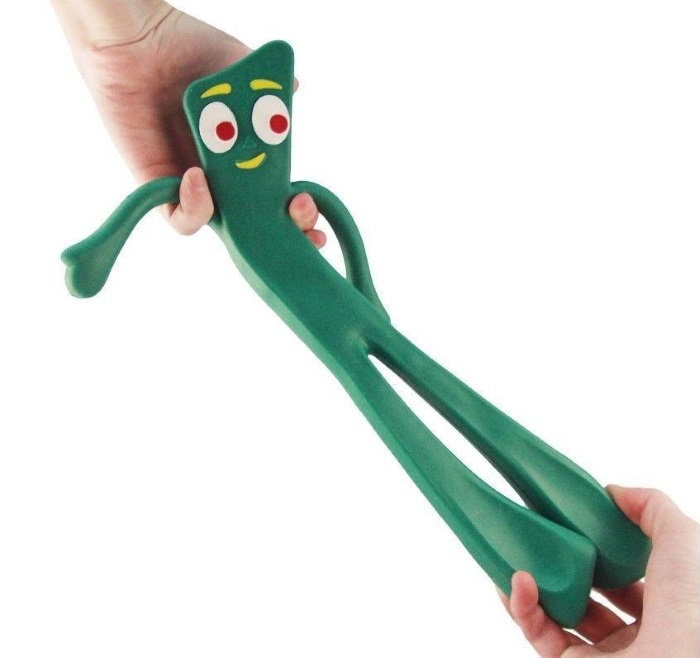 Image of Gumby being stretched