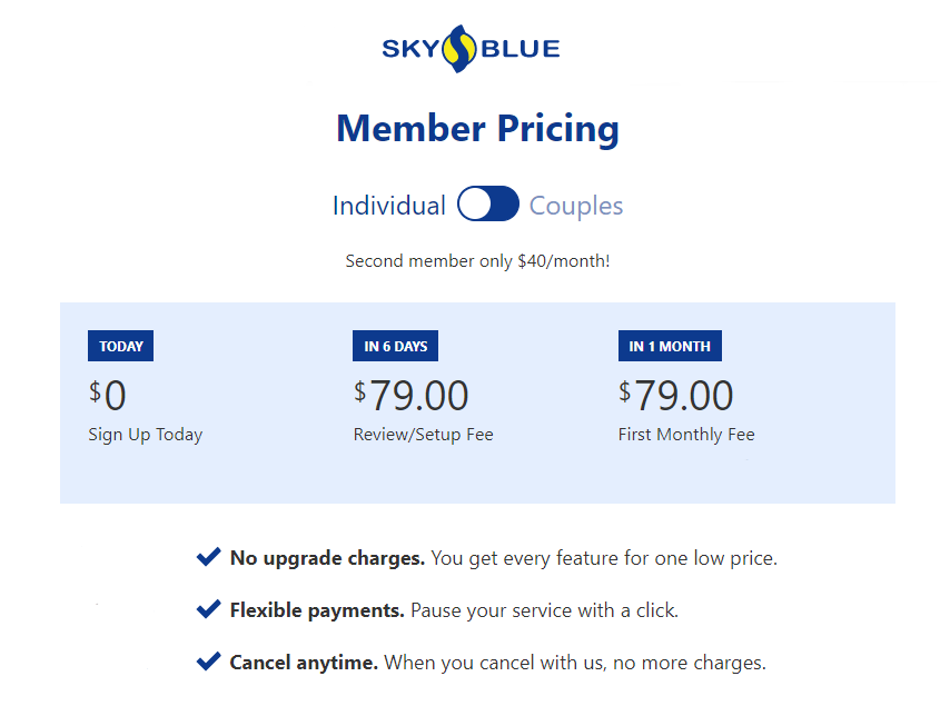 Sky Blue Credit Repair Pricing