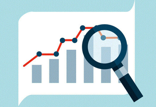 rankings2X About CreditRepairCompanies.co - The image is of an icon showing a graph with a magnifying glass