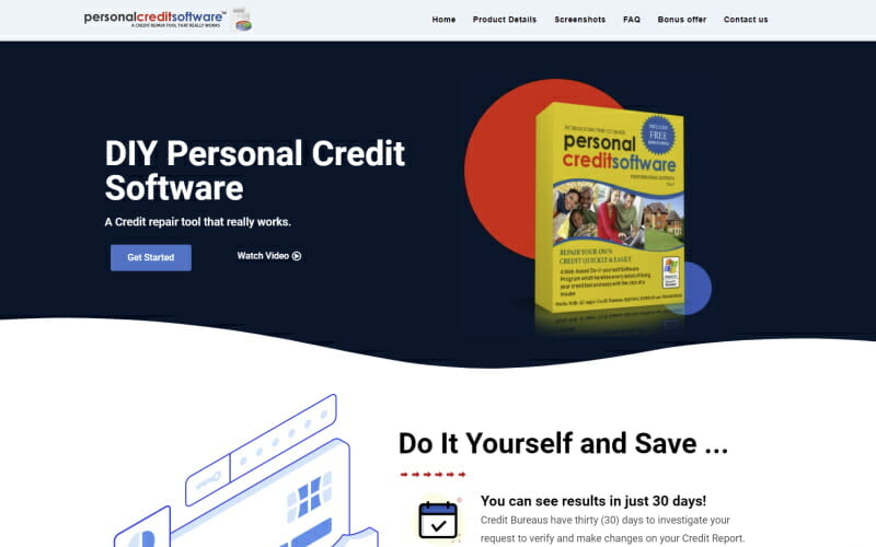 Image of a screenshot of Personal Credit Repair Software