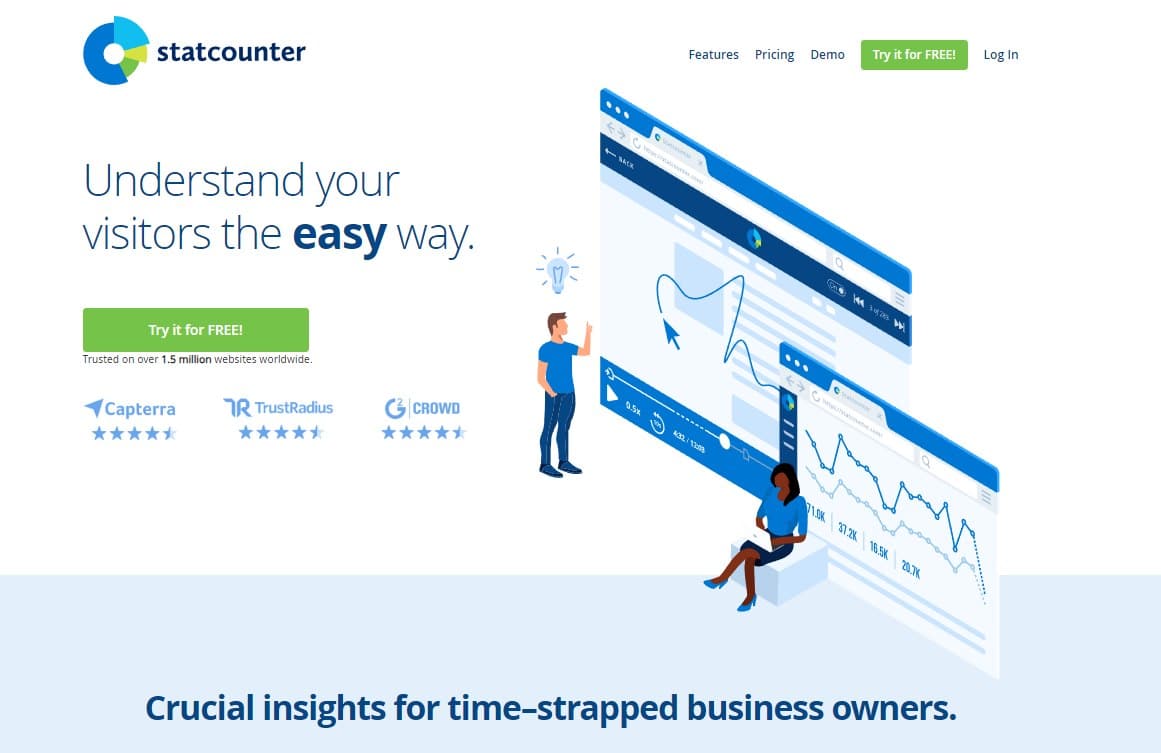 Image of the Statcounter homepage